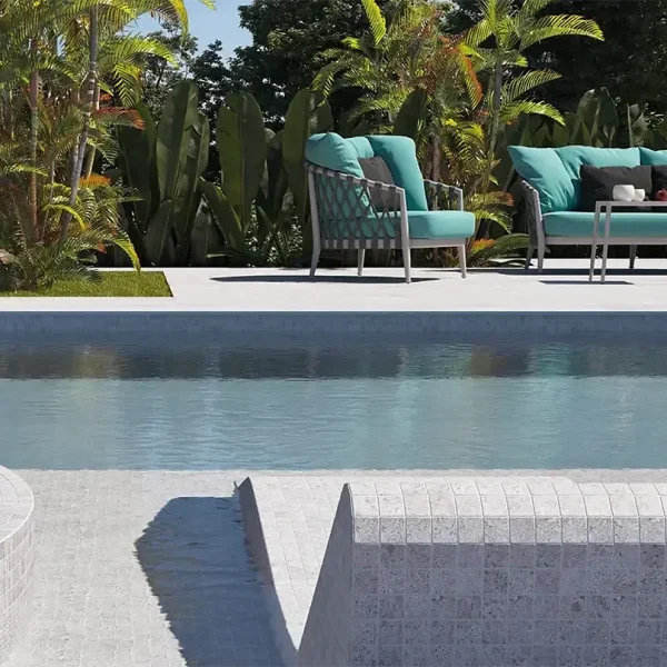 Mozaic piscina gri deschis, Sand Rock Zement, SQUAMERS, 311x467 mm