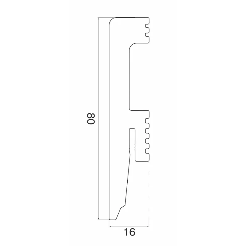 Plintă polimer dur, Wood Class Amber 80, 2200x80x16 mm