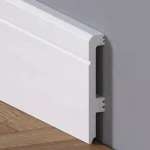 Plintă din polimer albă cu canelură elegantă, Zircon, 100x16x2200 mm