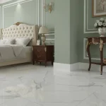 Plintă din polimer albă cu canelură elegantă, Zircon, 100x16x2200 mm