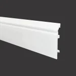 Plintă pardoseală polimer albă cu profil curbat elegant, Onix, 80x16x2200 mm