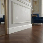 Plintă pardoseală polimer albă cu profil curbat elegant, Onix, 80x16x2200 mm