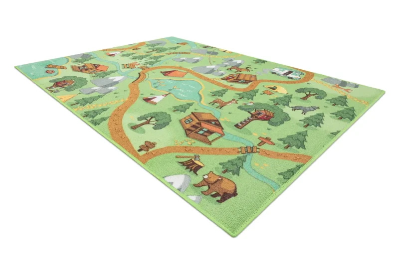 Covor pentru copii cu model pădure și animale, 140x200 cm, Wild Life Rebel Roads
