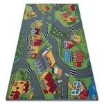 Covor pentru copii cu model de oraș, Village Life anti-alunecare, 140 x 200 cm