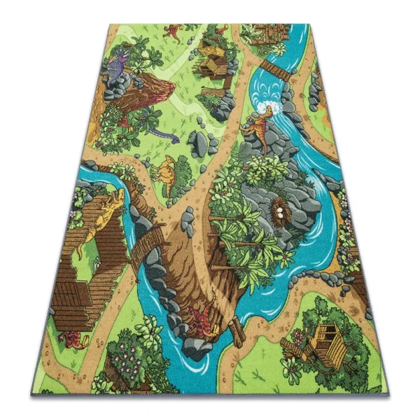Covor pentru copii cu model oras, Rebel Roads Village life, AW, 95 x 133 cm (copie)