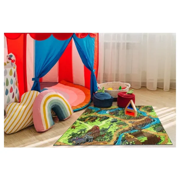 Covor pentru copii cu dinozauri, 140×200 cm, REBEL ROADS Dino World 29