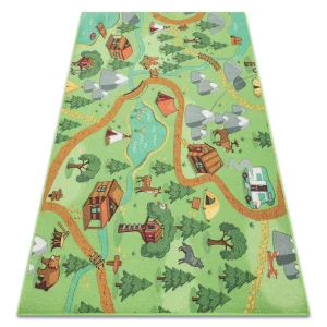 Covor pentru copii cu model pădure și animale, 140x200 cm, Wild Life Rebel Roads