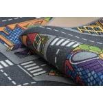 Covor pentru copii cu design urban anti-alunecare, 95×200 cm, REBEL ROADS Urban life 97
