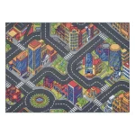 Covor pentru copii cu design urban anti-alunecare, 95×200 cm, REBEL ROADS Urban life 97