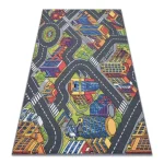 Covor pentru copii cu design urban anti-alunecare, 95×200 cm, REBEL ROADS Urban life 97
