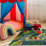 Covor pentru copii cu model oras, Village Life anti-alunecare, 95 x 200 cm, Rebel Roads AW (copie)