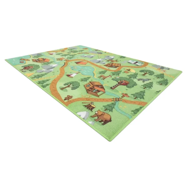 Covor pentru copii cu model pădure și animale, 140x200 cm, Wild Life Rebel Roads