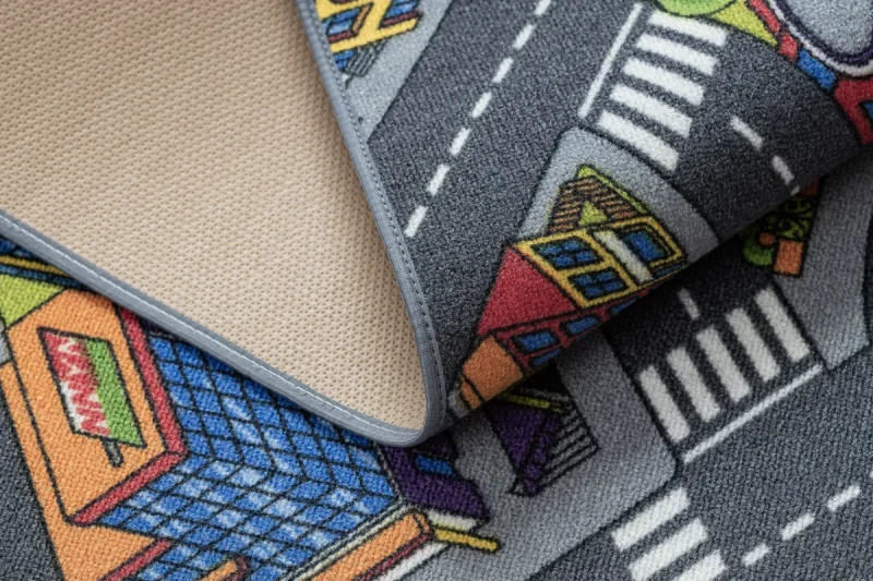 Covor pentru copii cu design urban anti-alunecare, 95x133 cm, REBEL ROADS Urban life 97