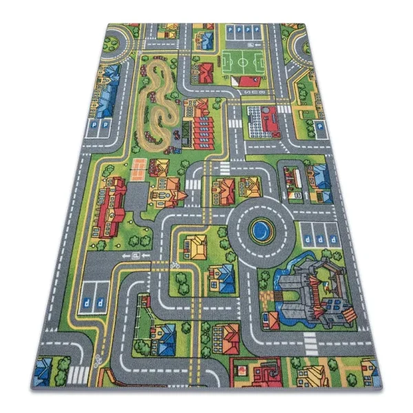 Covor pentru copii cu motive urbane, 95x200 cm, REBEL ROADS CITY LIFE