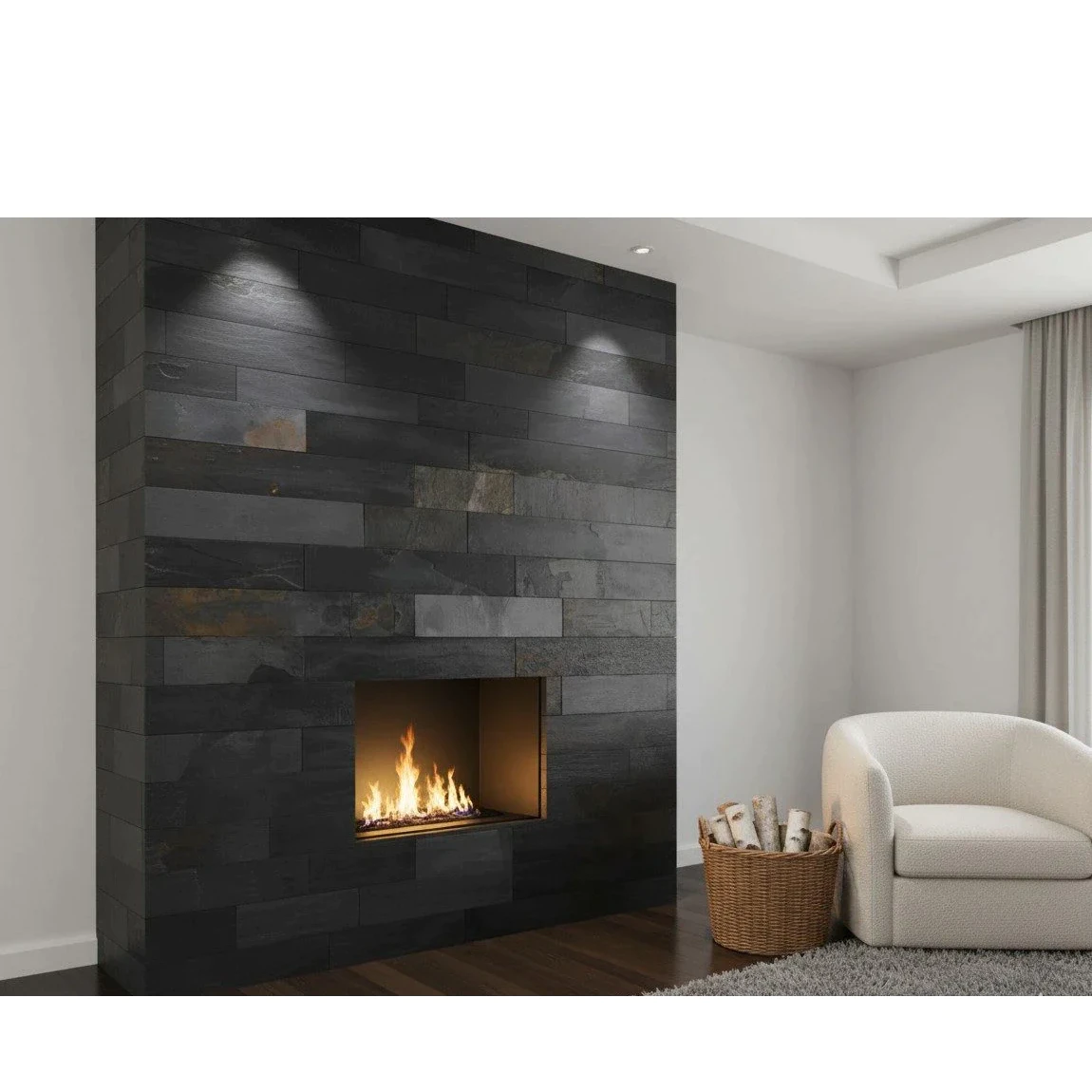 Ardezie Black Slate placaj, negru natural, l(20-40)x7, 1 cm Ardezie Black Slate placaj, negru natural, l(20-40)x7, 1 cm