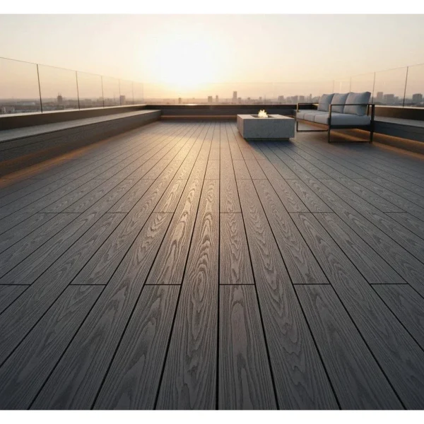 Placa decking wpc dubla fata gri antracit Negroni RFC, exterior, 140x25x3000 mm