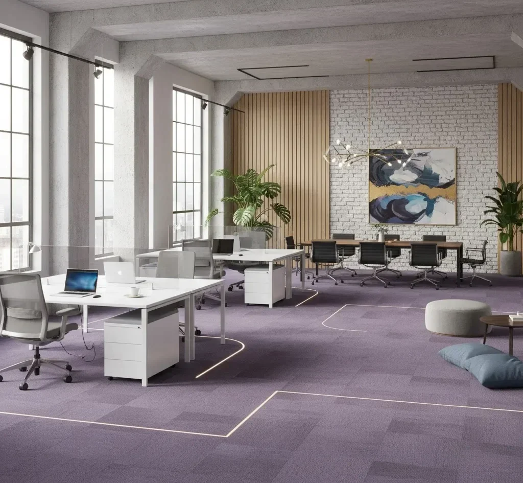 Mocheta dale buclată mov, trafic intens, 50×50 cm, Elemental 9597, Tapibel