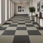 Mocheta dale buclată verde kaki trafic intens, Elemental 9577, Tapibel, 50×50 cm - Mocheta dale birouri