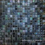 Mozaic sticlă și piatră multicolor 3D iridescent 300x300x8mm - Mozaic din sticla