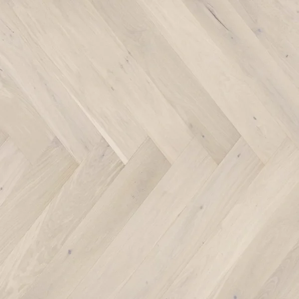 Parchet triplustratificat crem din stejar, Trivor Herringbone Barlinek 130x725x14 mm