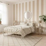 Tapet cu dungi culoare Beige, Linen Lines Caselio, 53 cm x 10.05 m