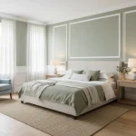 Tapet textil verde salvie cu textură fină, Vert Sauge, Caselio, 10.05m x 53cm