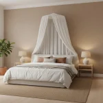 Tapet vinil bej ambră cu textură de pânză fină, Ambre, Uni Mat Caselio, 54 cm x 10.05 m