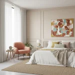 Tapet vinil bej cu structură de in, Beige fonce, Uni Mat Caselio, 54 cm x 10.05 m