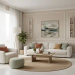 Tapet vinil bej cu textură fină de in, Beige, Uni Mat Caselio, 54 cm x 10.05 m