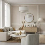 Tapet vinil bej cu textură fină de in, Latte, Uni Mat Caselio, 10,05 m x 54 cm