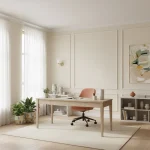 Tapet vinil bej cu textură fină de pânză, Beige sable 103221134, Uni Mat Caselio, 54 cm