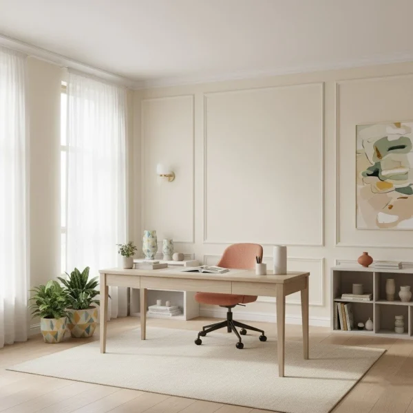 Tapet vinil bej cu textură fină de pânză, Beige sable 103221134, Uni Mat Caselio, 54 cm