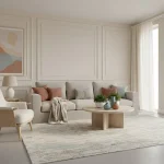 Tapet vinil bej cu textură fină de pânză, Chanvre, Uni Mat Caselio, 10.05x0.54 m