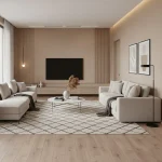 Tapet vinil bej cu textură fină de pânză, Gazelle, Uni Mat Caselio, 54 cm x 10.05 m