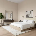Tapet vinil bej cu textură fină de pânză, Gazelle, Uni Mat Caselio, 54 cm x 10.05 m