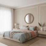 Tapet vinil bej cu textură fină de pânză, Sable, Uni Mat Caselio, 10.05x0.54 m