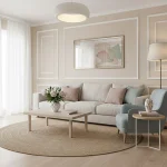 Tapet vinil bej nisipiu cu textură fină de in, Beige sable, Uni Mat Caselio, 54 cm x 10.05 m