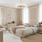 Tapet vinil bej nisipiu cu textură fină de in, Beige sable, Uni Mat Caselio, 54 cm x 10.05 m