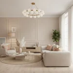 Tapet vinil bej rozaliu cu textură fină de pânză, Beige rose, Uni Mat Caselio, 10.05x0.54 m