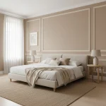 Tapet vinil bej-scorțișoară cu textură fină de pânză, Cannelle, Uni Mat Caselio, 54 cm x 10.05 m