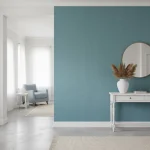 Tapet vinil bleu ocean cu textură de in, Bleu ocean, Uni Mat Caselio, 54 cm x 10.05 m