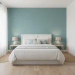 Tapet vinil bleu ocean cu textură de in, Bleu ocean, Uni Mat Caselio, 54 cm x 10.05 m