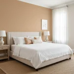 Tapet vinil camel cu textură fină de in, Camel, Uni Mat Caselio, 10,05 m x 54 cm