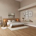 Tapet vinil cappucino cu textură fină de pânză, Cappucino, Uni Mat Caselio, 54 cm x 10.05 m