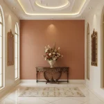 Tapet vinil caramel cu aspect de pânză texturată, Caramel, Uni Mat Caselio, 10,05mx54 cm