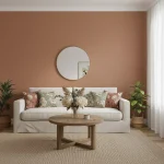 Tapet vinil caramel cu aspect de pânză texturată, Caramel, Uni Mat Caselio, 10,05mx54 cm