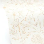 Tapet vinil crem cu flori aurii delicate desenate, Jardin de Giverny, Caselio, 54 cm x 10.05 m