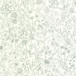 Tapet vinil crem cu model botanic verde-mentă, Jardin de Giverny Caselio, 54 cm x 10.05 m