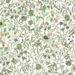 Tapet vinil cu model botanic cu frunze verzi și accente aurii, Jardin de Giverny, Caselio, 54 x 10.05 m