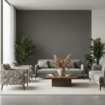 Tapet vinil gri antracit cu textură fină de pânză, Gris anthracite 103229610, Uni Mat Caselio, 10,05 m x 54 cm